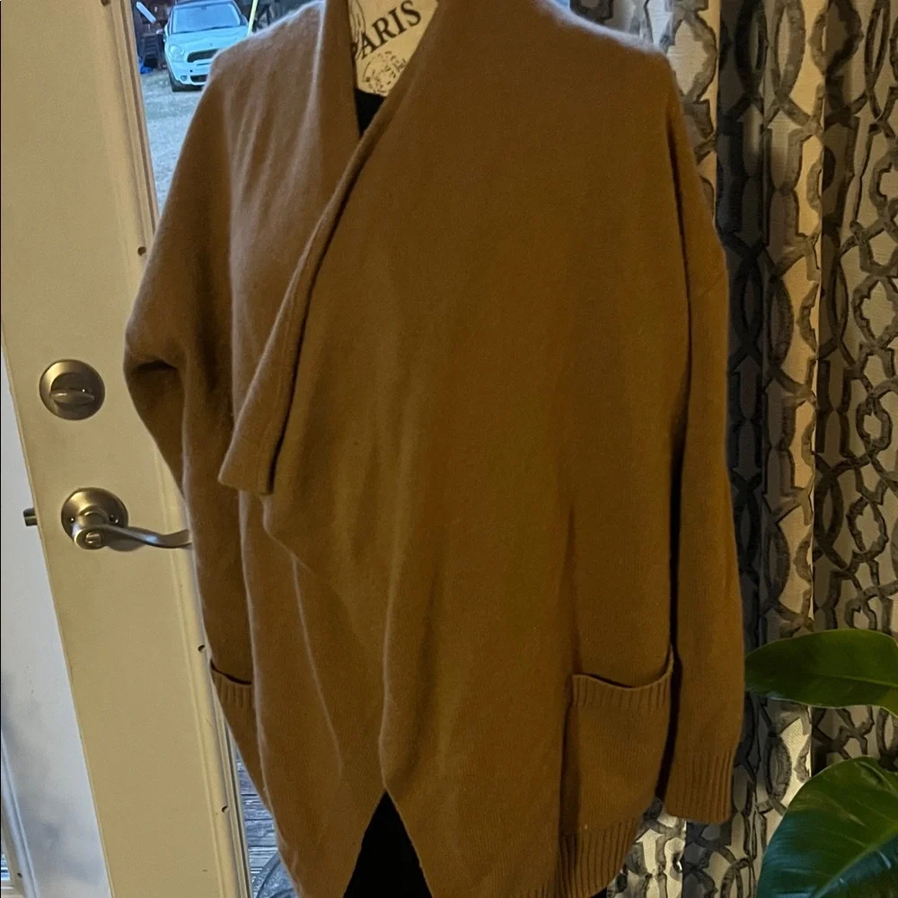 Cashmere 100% Tan Open Cardigan - Picture 1 of 6